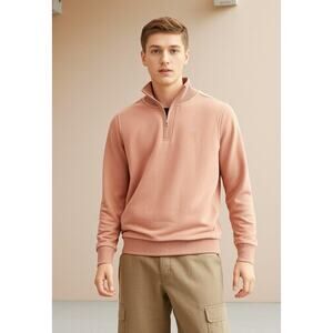 NWT Boys Brooks Brothers Coral Half Zip Sweatshirt Preppy Spring Easter 16